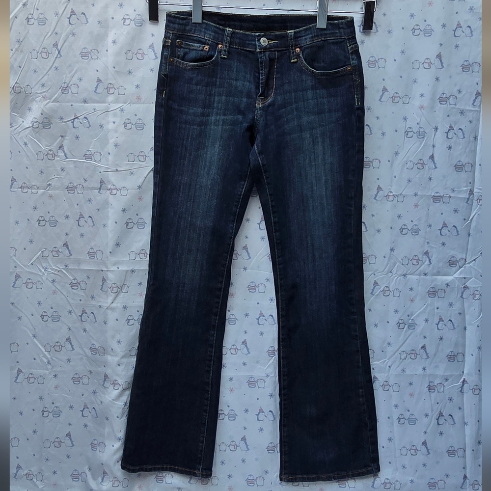 Lucky Brand Women Sweet N Low Bootcut Jeans in Dark Blue Denim. Size 6/28